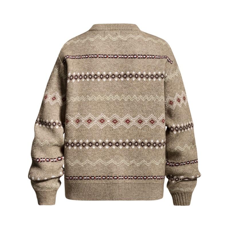 Unisex Vintage Fair Isle Knit Cardigan Sweater 2026 Geometric Loose Fit Acrylic Crewneck