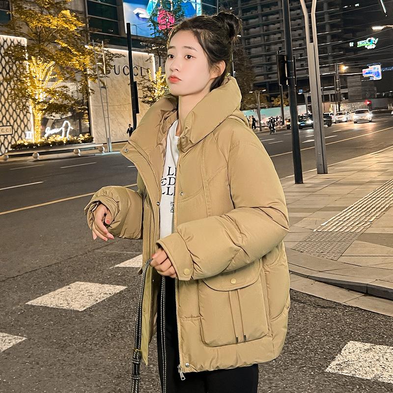 Женская осенне-зимняя теплая куртка с капюшоном и длинным рукавом на молнии с большим карманом