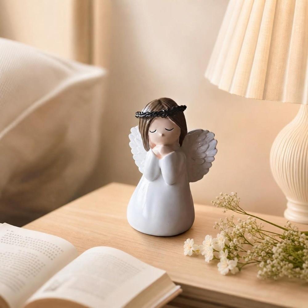 Creative Design Winged Angel Figurine Resin Pray Girl Ornaments Home Decoration