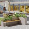 Yunduo Outdoor Stainless Steel Terrazzo Planter with Bench