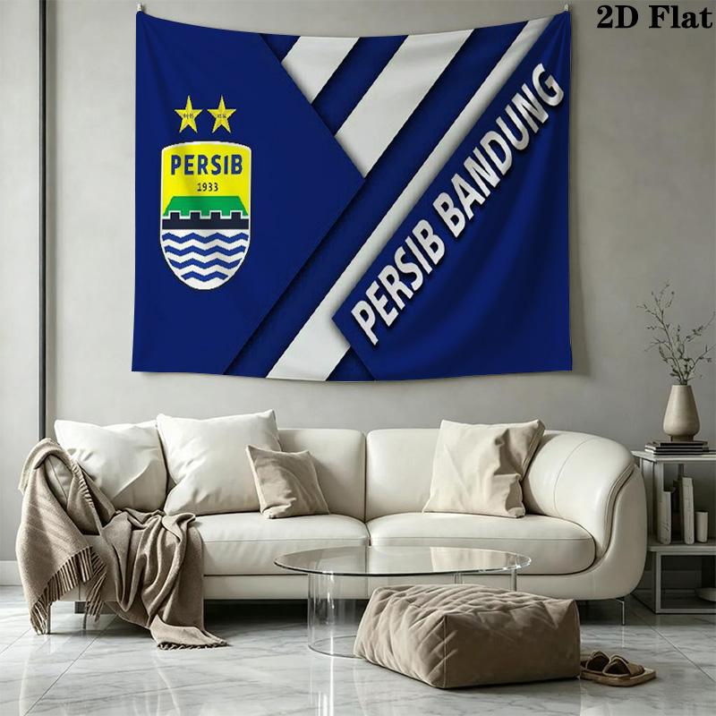 Persib Bandung Wall Tapestry Aesthetic Wall Hanging Printed Fabric Blanket Decorative Tapestries for Bedroom Living Room Home Decor