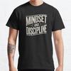 Men Fashion Casual Short Sleeves Mindset and Discipline Tees Oversized T-shirts
