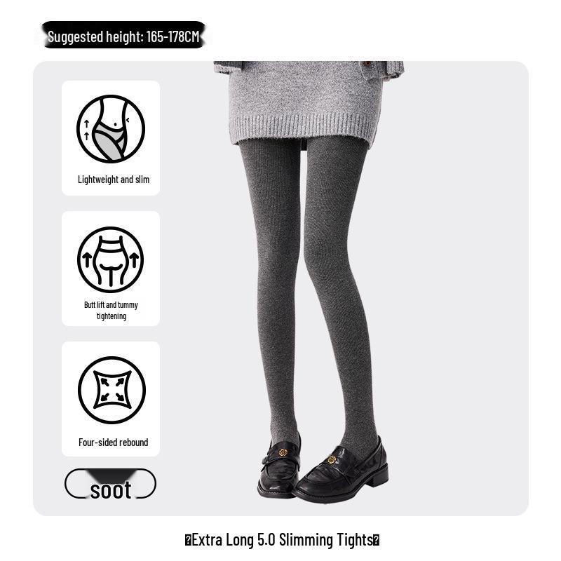 Очень длинные женские колготки из плюшевого бархата - Утягивающие, микро-давление и без провисания ластовицы для осени/зимы