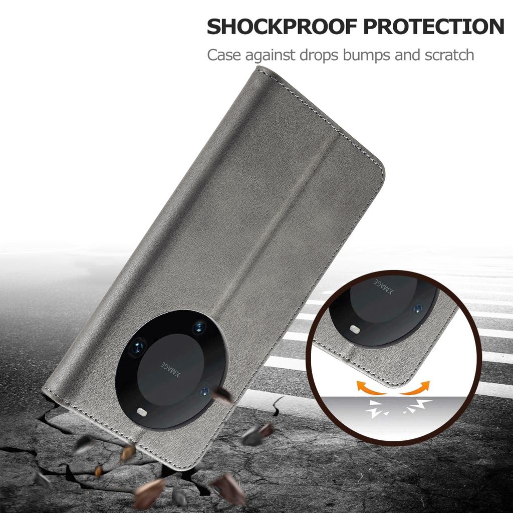 LC.IMEEKE Для Huawei Mate 60 Pro+/Mate 60 Pro Чехол для телефона с текстурой телячьей кожи, PU кожа, подставка, обложка-кошелек