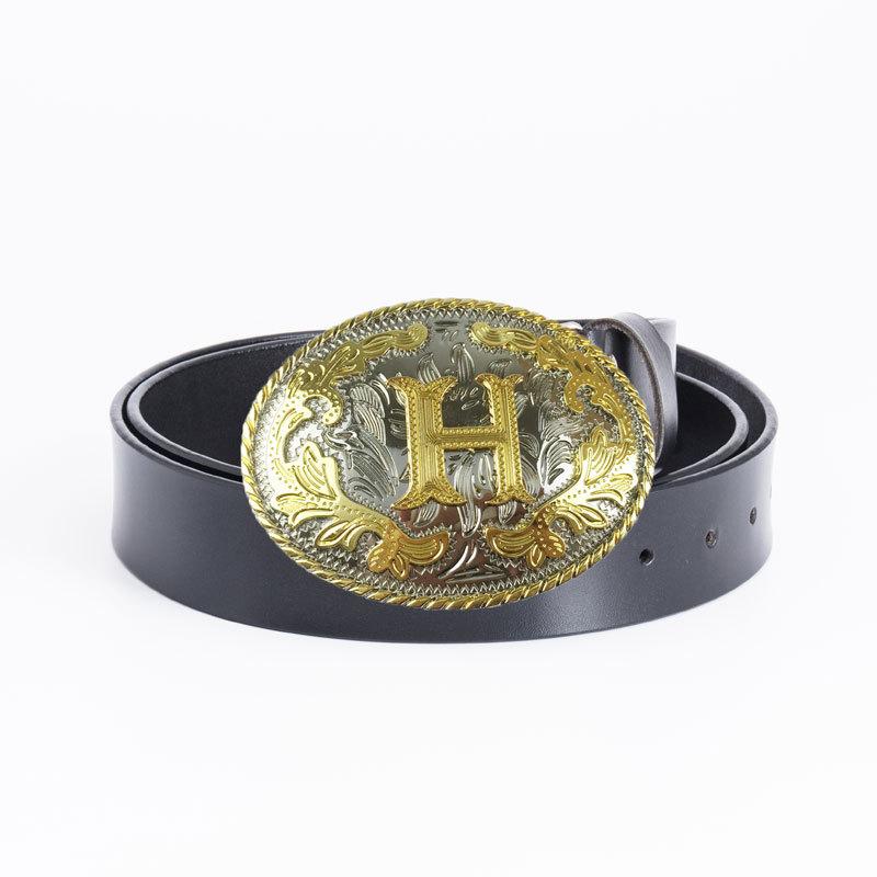 Мужской ремень из цельной коровьей кожи, широкий джинсовый ремень в стиле ретро, этнический ремень с буквой H