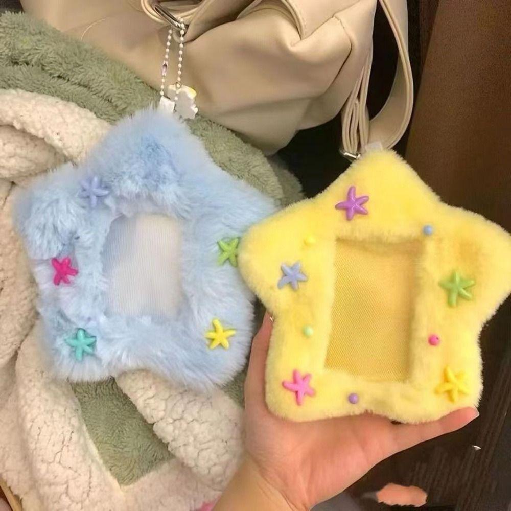 Милый плюшевый чехол для фотокарточки, милый чехол для автобусной двери, модная сумка-брелок, подарок на день рождения