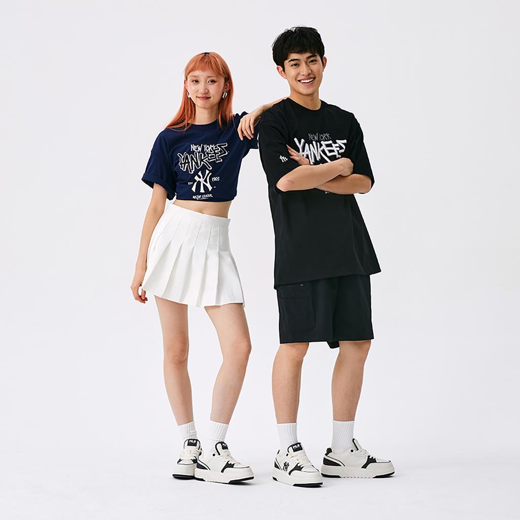 New MLB New York Yankees Basic Collection SS25 T Shirt Unisex Navy Blue 3ATSB0553-50NYS