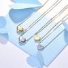Peach Love Heart-shaped Necklace for Women, Japanese and Korean Simple and Fashionable Temperament Short Pendant Clavicle Chain Neck and Neck Chain