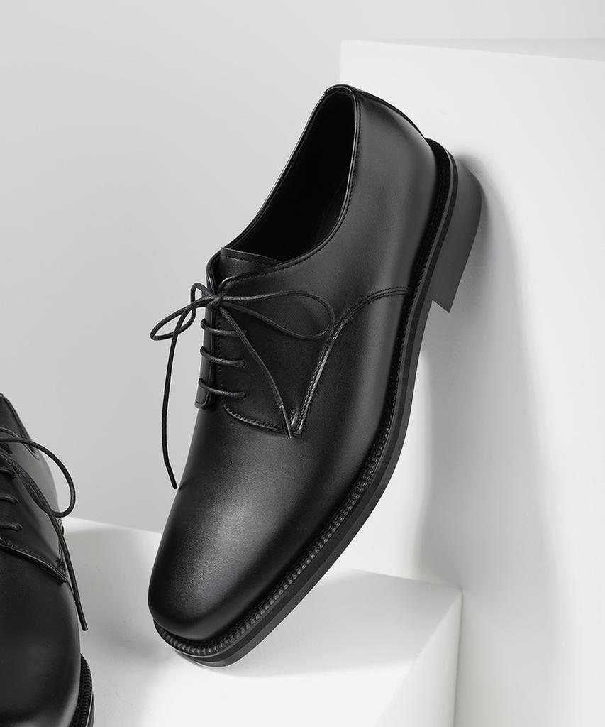 Firenze Atelier [Vibram] Merlin_Минималистичные Полуквадратные Дерби 8430 [Черный Fg]