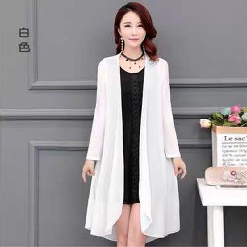 Women's Shawl Mid-length Loose Coat Sun Protection Clothing Women's Loose Thin Large Size Shawl Casual Loose Coat
