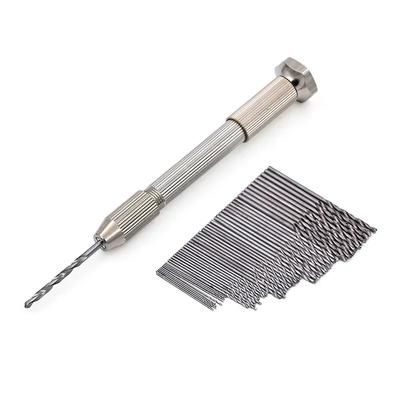 Набор из 51 шт. Мини-микроалюминиевая ручная дрель с патроном без ключа и наборами спиральных сверл.