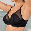 Женское нижнее белье больших размеров для весны и лета, ультратонкое, из сетчатой ткани, с эффектом пуш-ап, сексуальное, кружевное