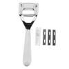 Leather Skiver Silver Color Durable Alloy Anti Slip Handle Leather Thinning Tool with 3 Blades for