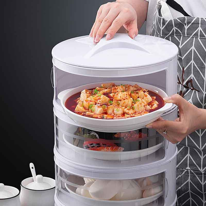 Многоярусный прозрачный пластиковый контейнер для хранения продуктов с изолированной, пылезащитной крышкой для хранения остатков еды