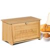 Bamboo Bread Storage Box With Lid,Household Kitchen Counter Large Capacity Food Storage Box,Top Floor Can Hold Sundries