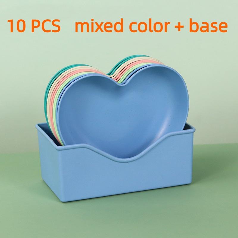 5-10 шт. креативная тарелка в форме сердца в форме сердца, бытовая пластиковая тарелка для вертелов, праздничные закуски, ужин, походная посуда