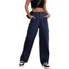 Летние повседневные брюки женские пуговицы с высокой талией широкие рабочие брюки брюки