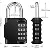 Combination Padlock - YYV - 4 Digits - Black - Weatherproof - Ideal for Lockers