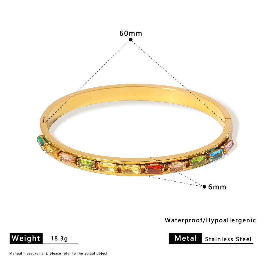 Chain Fashion Zircon Luxury Women Bracelets Elegant Wave Bangle Stainless Steel Green Other Pearl Jewelry Open Bangle ALN2511320