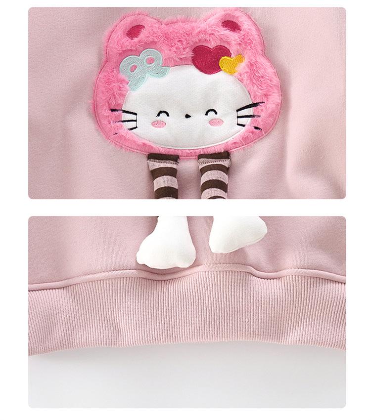 Осень 2025 Комплект из двух предметов: мультяшный свитшот для девочек - Модная повседневная одежда для маленьких девочек