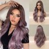Длинные волнистые фиолетовые синтетические парики с эффектом омбре для женщин, термостойкие косплей-салон, свадебная прическа