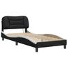 LED Bed Frame Without Mattress Hvar Black and White 80 X 200 Cm