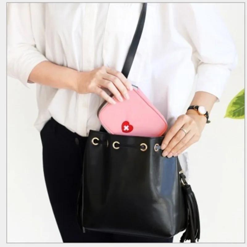 Деловая поездка, дорожная портативная аптечка, сумка для лекарств, ручная кладь, маленькая сумка для лекарств, милая сумка для лекарств в форме сердца