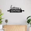 Exquisite HangingArt Decor. 'Happiness Is Homemade' Metal Sign. Rustic Farmhouse Style. Beautify Home, Dining, Garden, or Room.