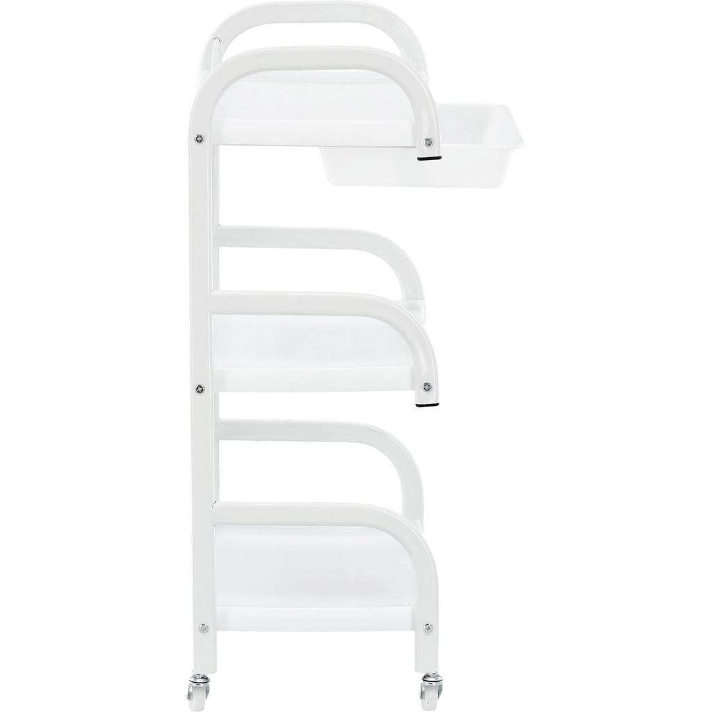 Hairdressing Cosmetic Assistant for the Salon St019 Universal Trolley Table Cabinet on Wheels with Three Shelves and a Drawer