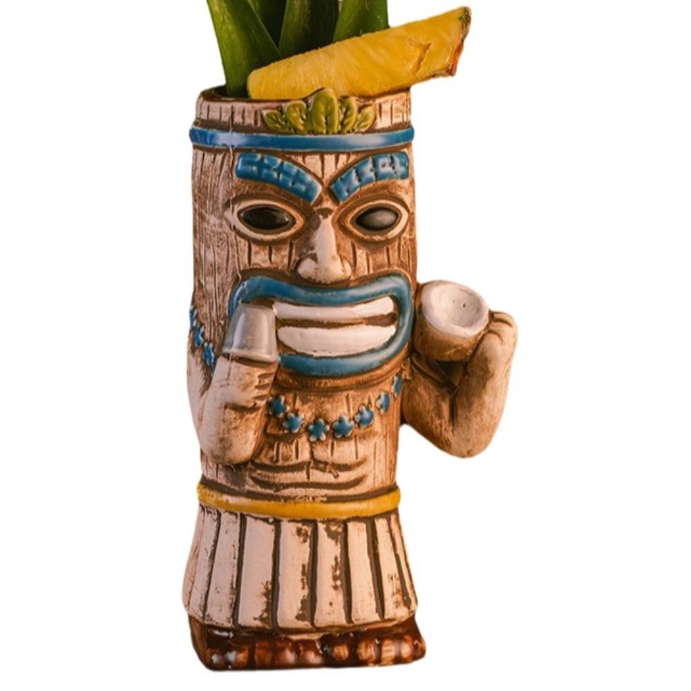 Ethnic Style Ceramic Tiki Mug Funny Beer Beverage Cup Creative Beach Theme Mug  Camp