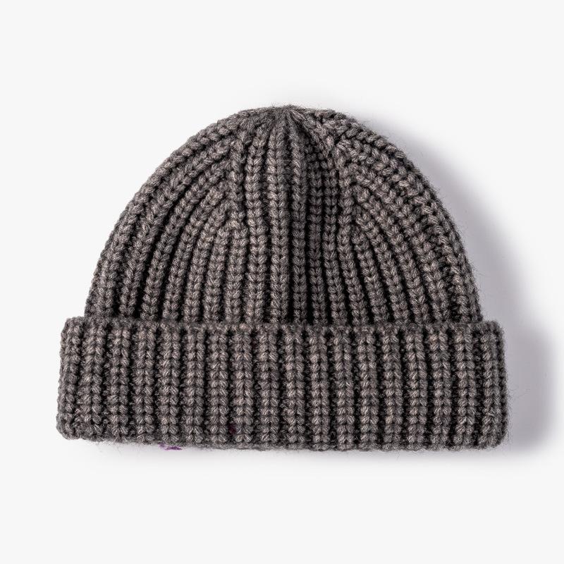 Europe, America autumn and winter knitted hat women's warm thickened melon fur hat outdoor three-needle wool hat men's cold hat adult