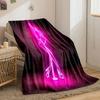 A neon silhouette of a woman dancing on a pole with a pink glow. for all seasons blanket lunch break throw gift