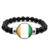 287 Countries National Flag Snap Button Elastic Band Beads Country Flag Independence Day Bead Jewelry Beaded Bracelet