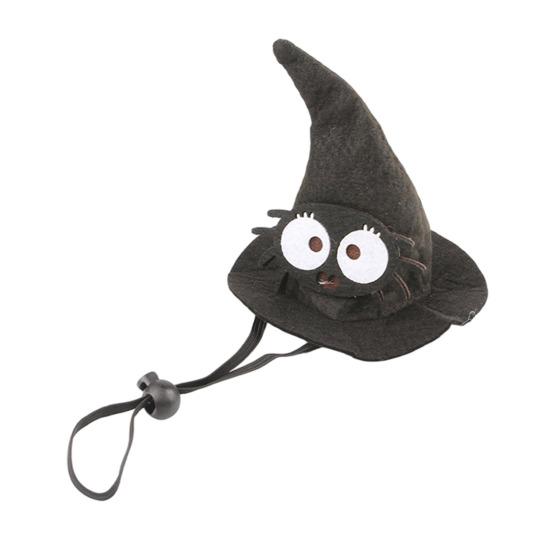 Lightweight Pet Headgear Halloween Cat Witch Hat, Fun Hat with Adjustable Elastic Strap, Cartoon Comfortable Headwear Ghost Pumpkin Bat Skull for Cats
