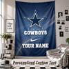 Wall Hanging Tapestry With Custom Name & Text, Dallas Cowboys Decorative Tapestry For Bedroom