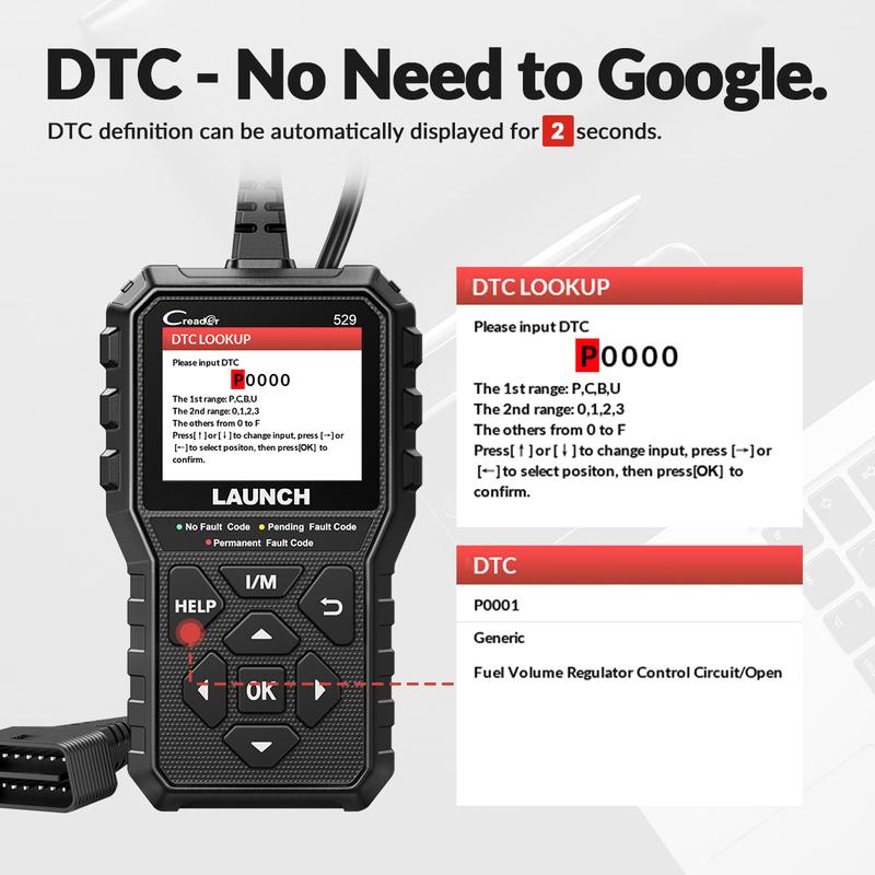 Launch Creader 529 CR529 Automotive OBDII Scanner Car Diagnostic Tools Engine Check OBDII Scan Tools Launch Obd2 Scanner X431