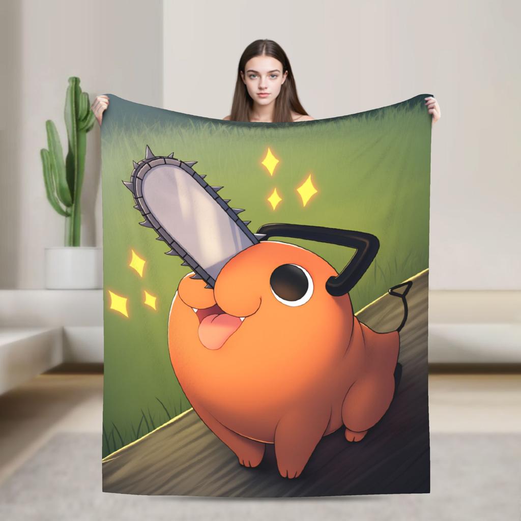 Anime C-Chainsaw Man Pochita Blankets Quality Soft Warm Bedding Throws Winter Camping Living Room Novelty Bedspread