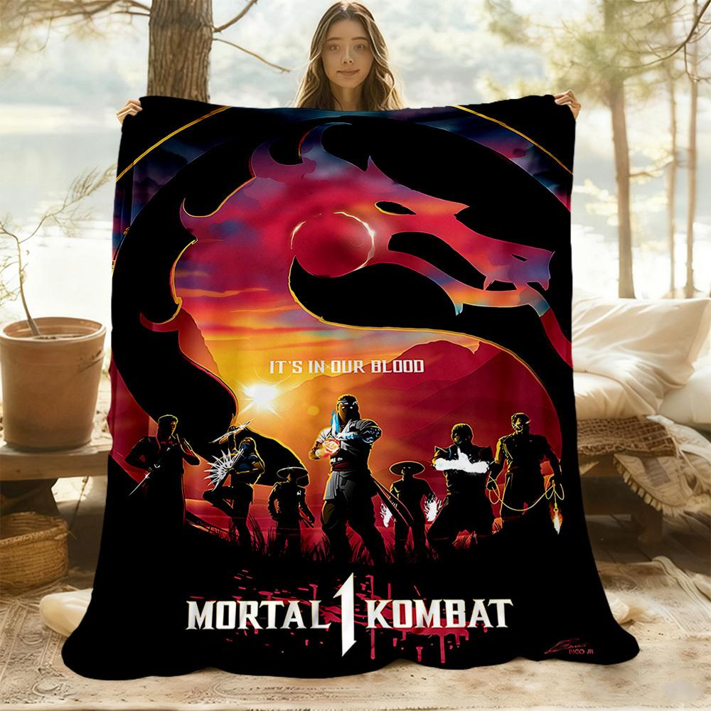 1 шт. Плед Mortal Kombat Warriors для улицы, легкий, фланелевый, мягкий и теплый, для использования в любое время года, для дивана, на открытом воздухе007