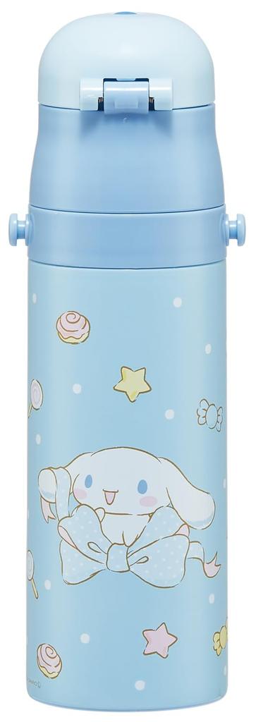 Skater Бутылка для воды из нержавеющей стали для питья 470 мл, легкая, удобная для детей, Sanrio Cinnamoroll, большая лента, для девочек, прохладная бутылка для воды, спортивная
