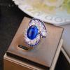BELLA BOX Французский роскошный дизайн синего вихря из Шри-Ланки, синее шпинельное кольцо, подходящее для женского свадебного банкета, ювелирные изделия высокого класса