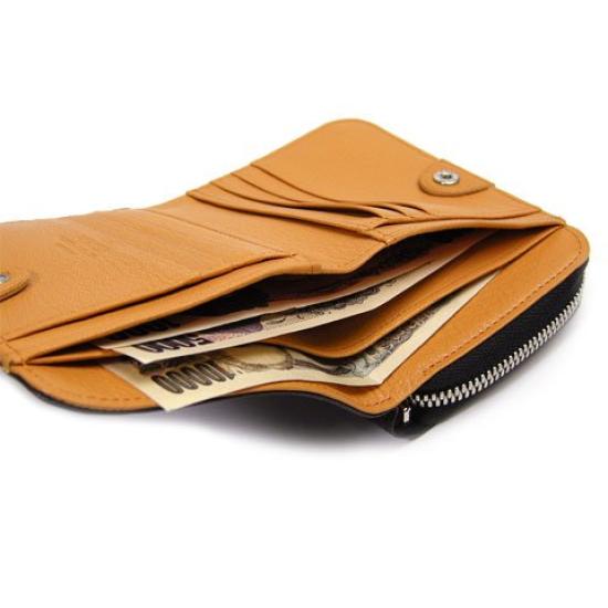 Porter Double Zip-Around Bifold Wallet 129-03736 (Navy x Natural)