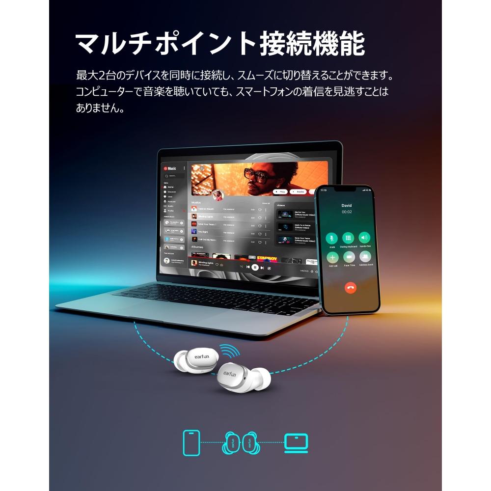 [VGP 2023 Gold Award] EarFun Free Pro 3 ANC Function Wireless Earphones Compatible with Snapdragon Sound  QCC3072 Chip  aptX Adaptive Bluetooth 5.3  W