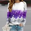 Топы для женщин с принтом рождественского снежного пейзажа, круглым вырезом и длинным рукавом, футболка, осенний повседневный тонкий пуловер, женский топ с длинным рукавом