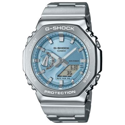 Мужские часы G-Shock, металлический безель и ремешок, серебристый, японская модель GM-2110D-2AJF, подлинные