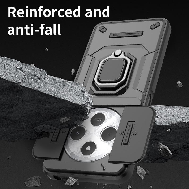 Для Xiaomi Redmi 14C 4G Чехол Противоударный С подставкой Магнитный Броня Чехлы для телефона для Redmi 13C 13 C 5G Автомобильный Держатель-кольцо Задняя крышка