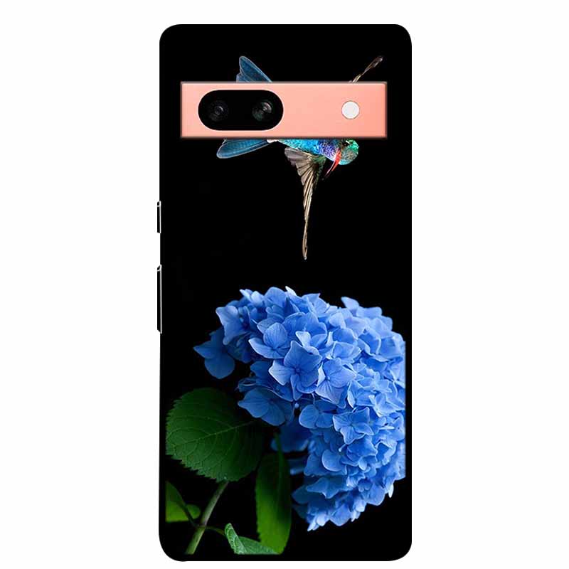 Для Google Pixel 7a 5G Чехол 6.1" Coque Цветы Черная Кромка Силикон ТПУ Мягкая Задняя Крышка Для Google Pixel7a 2023 Чехол для Телефона Fundas