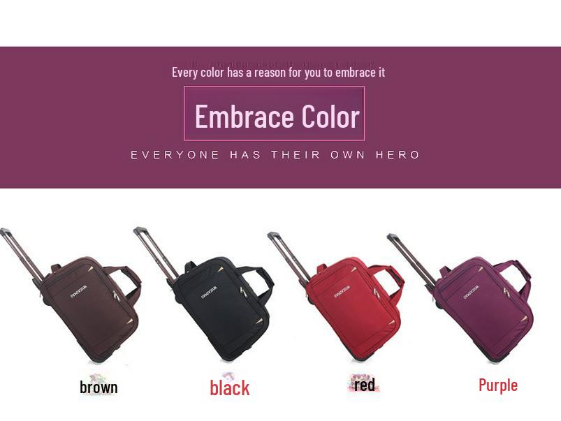 Складная сумка для багажа из ткани Оксфорд большой вместимости: Портативная дорожная сумка на колесиках 20/24 дюйма