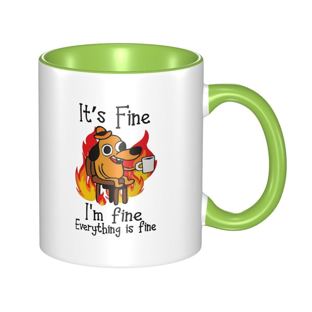 11oz It's Fine Funny Puppy Coffee Mug Tea Cup Coffee Cup Funny Birthday Gifts for Women and Men Ceramic Mug Personalized Cup