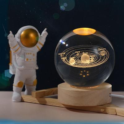 6 см 3D хрустальный шар хрустальная планета ночник лазерная гравировка глобус солнечной системы рождественский подарок на день рождения украшение для домашнего рабочего стола
