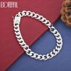 925 Sterling Silver 8mm Side Chain Bracelet Wedding Jewelry